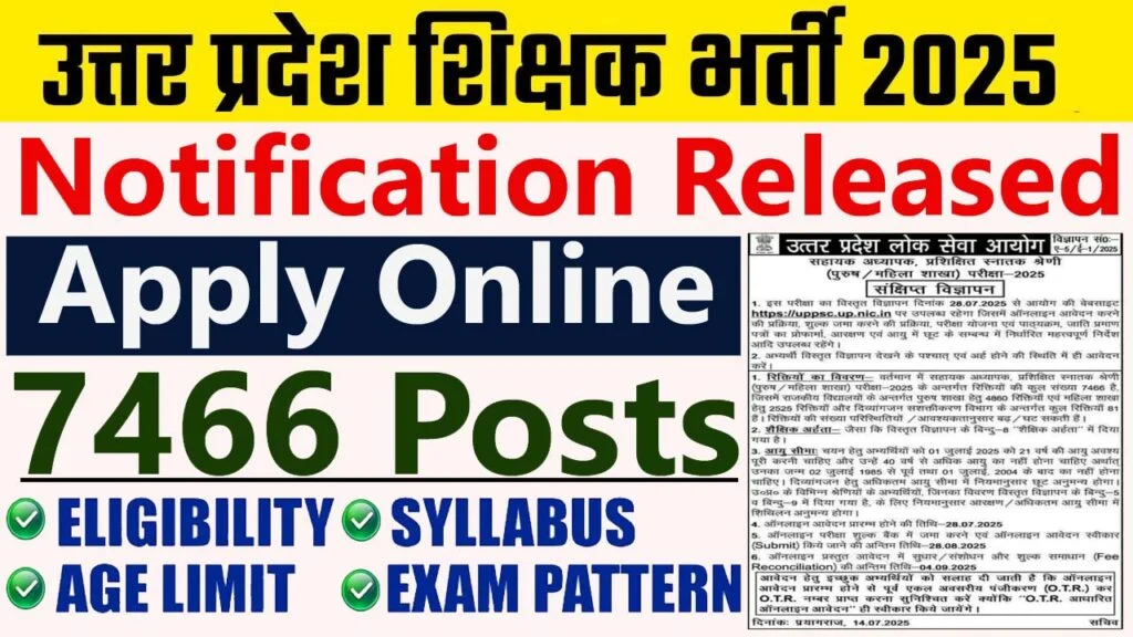 UPPSC Assistant Teacher (TGT) Recruitment 2025